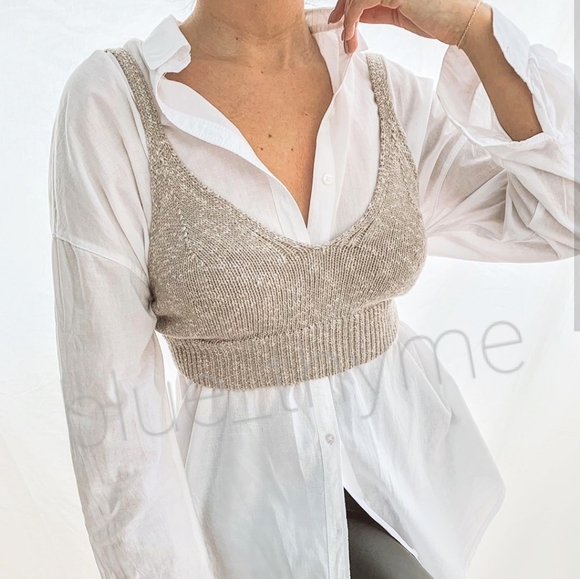 Zara COTTON 2pc Linen Blend Top & Short Set - Picture 2 of 8